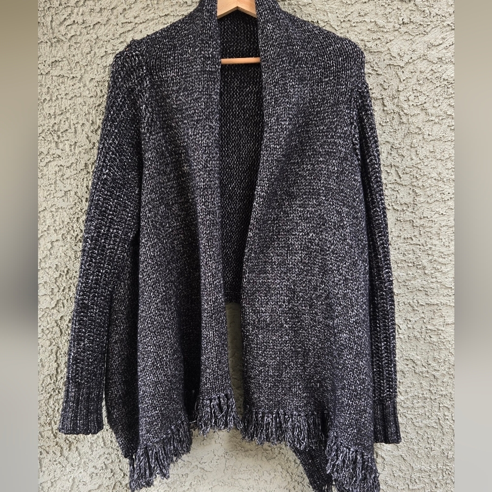 Victoria's Secret Dark Grey Wool Blend Fringe Cardigan
